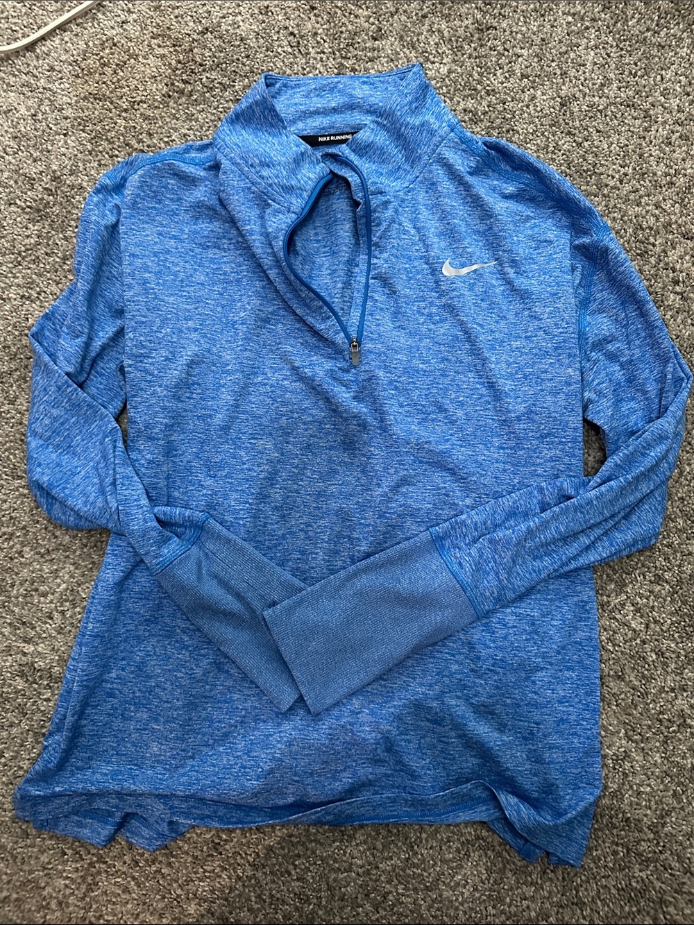 Nike Blue Heather Half-Zip Performance Top